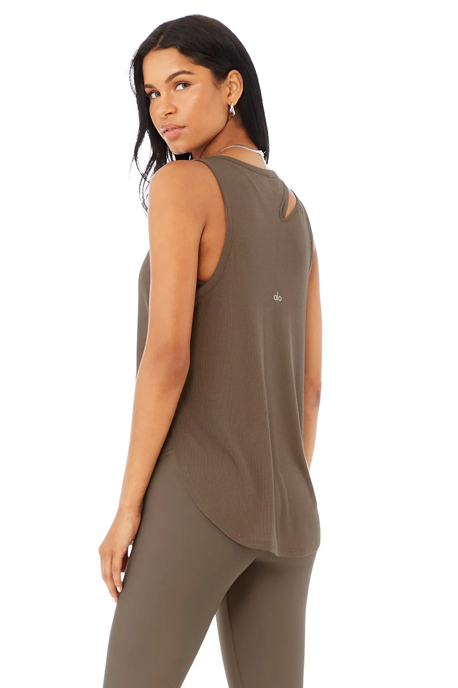 Ribbed Peak Tank - Hot Cocoa