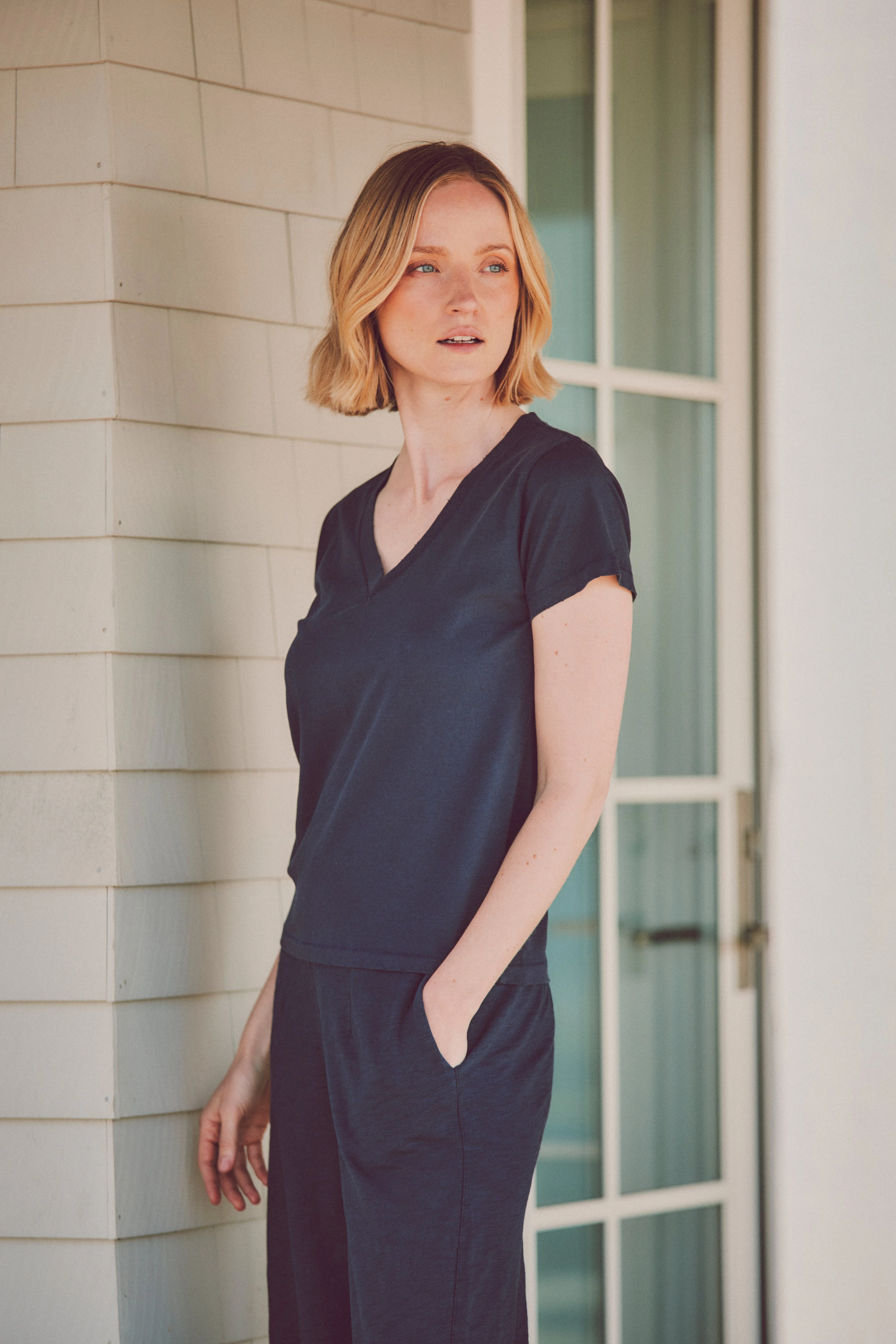 Rosa Distressed V-Neck