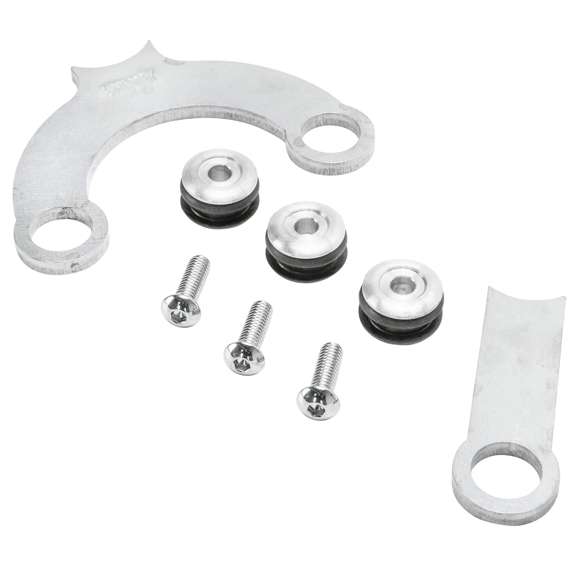 Rubber Mount Bracket Kit for Lowbrow Oil Tanks - for 500 / 650 c.c. unit Triumph Motorcycles - Aluminum Washers