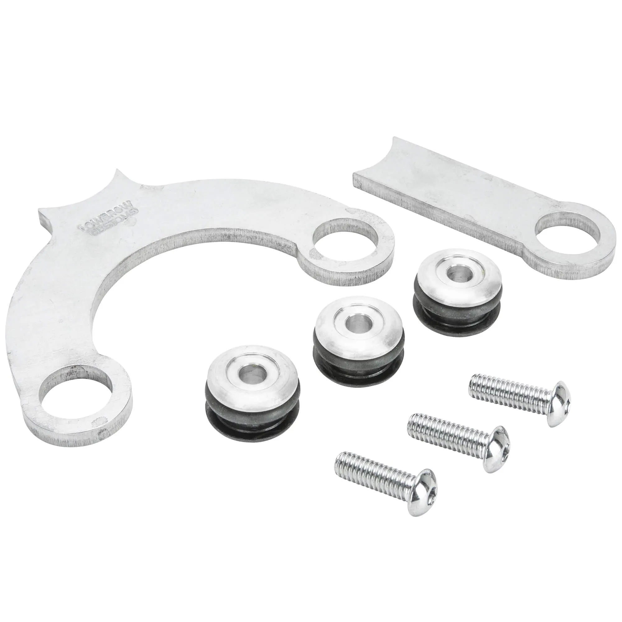 Rubber Mount Bracket Kit for Lowbrow Oil Tanks - for 500 / 650 c.c. unit Triumph Motorcycles - Aluminum Washers