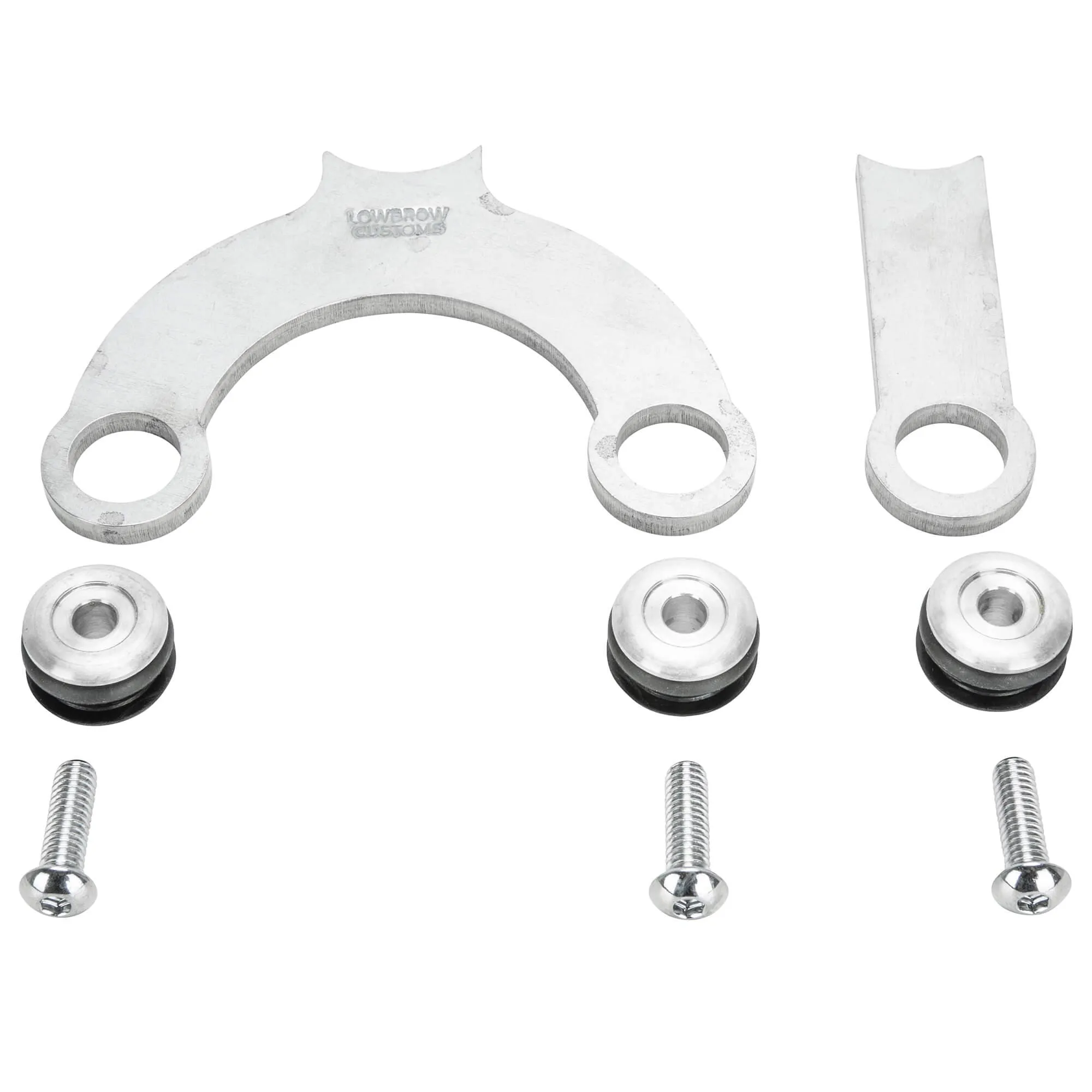 Rubber Mount Bracket Kit for Lowbrow Oil Tanks - for 500 / 650 c.c. unit Triumph Motorcycles - Aluminum Washers