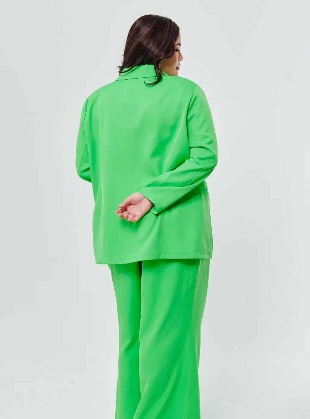 Set Lapel Collar Blazer with Bootcut Tuxedo Pants