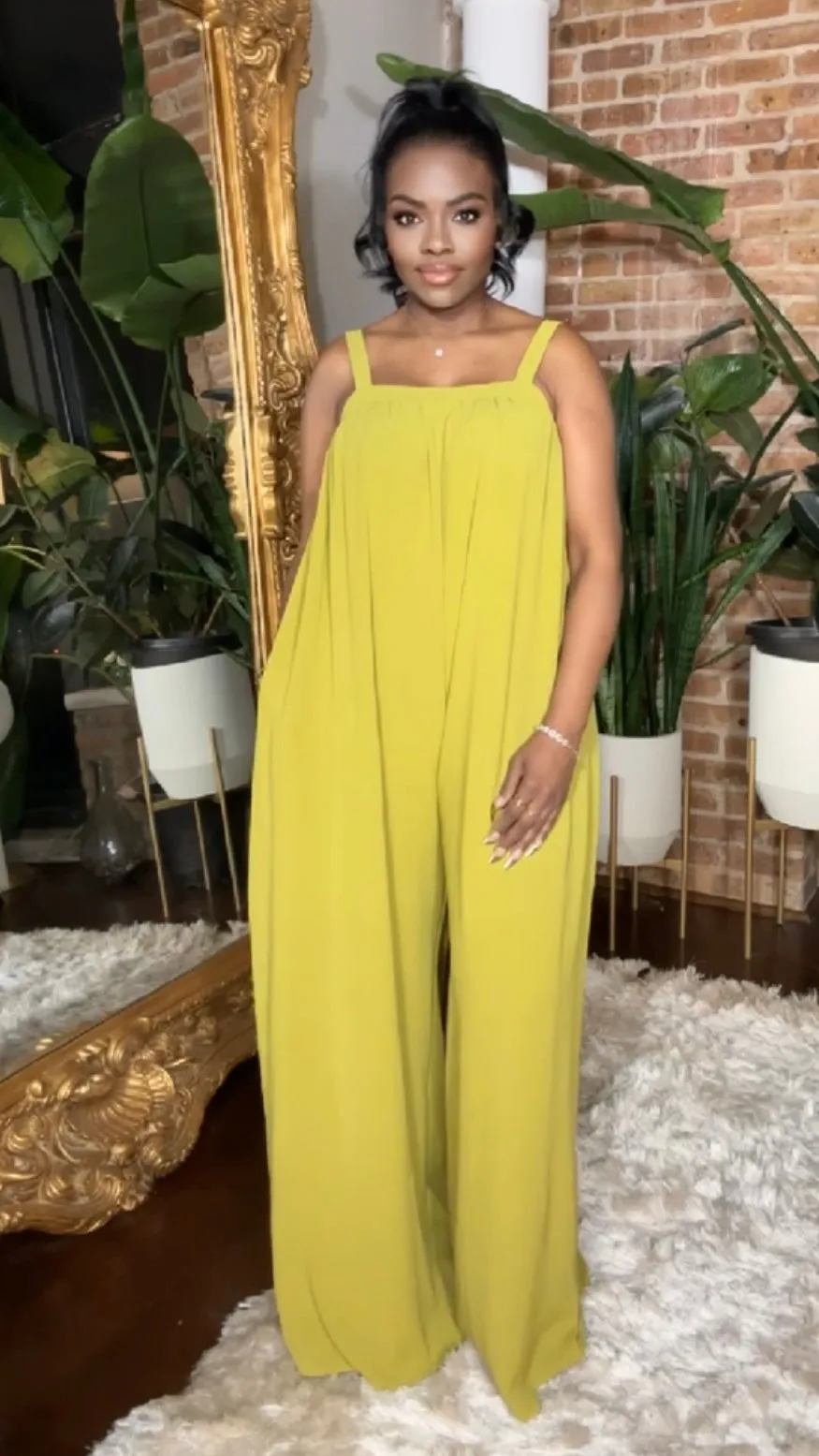 Spring Bloom Jumpsuit - Lime