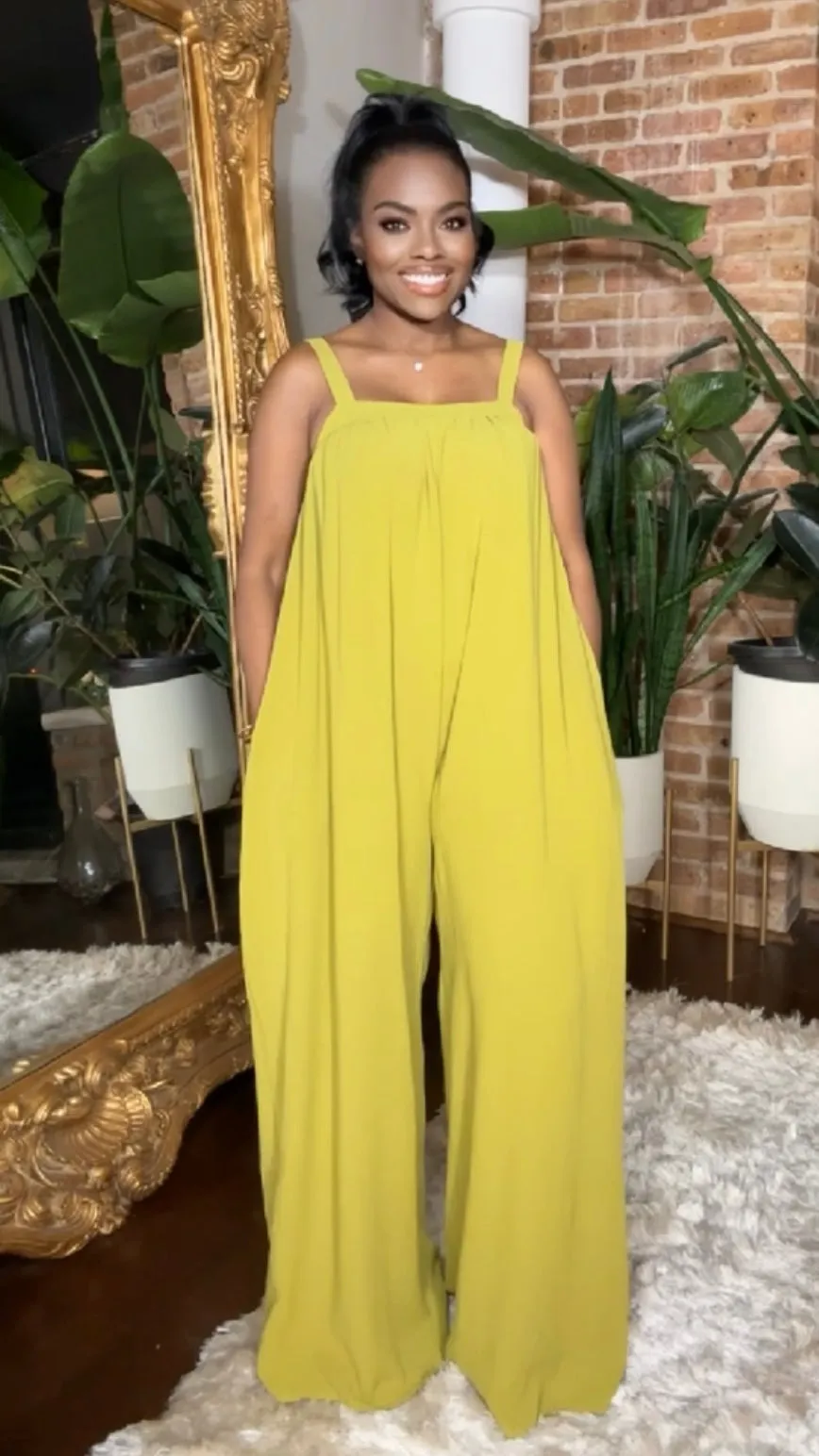 Spring Bloom Jumpsuit - Lime