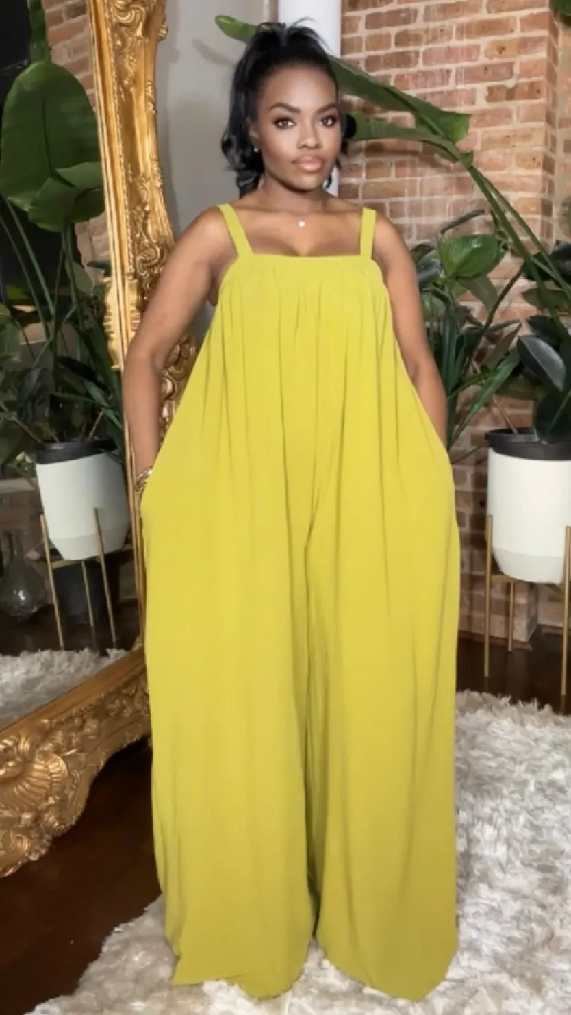 Spring Bloom Jumpsuit - Lime