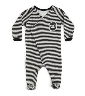 striped footed overall