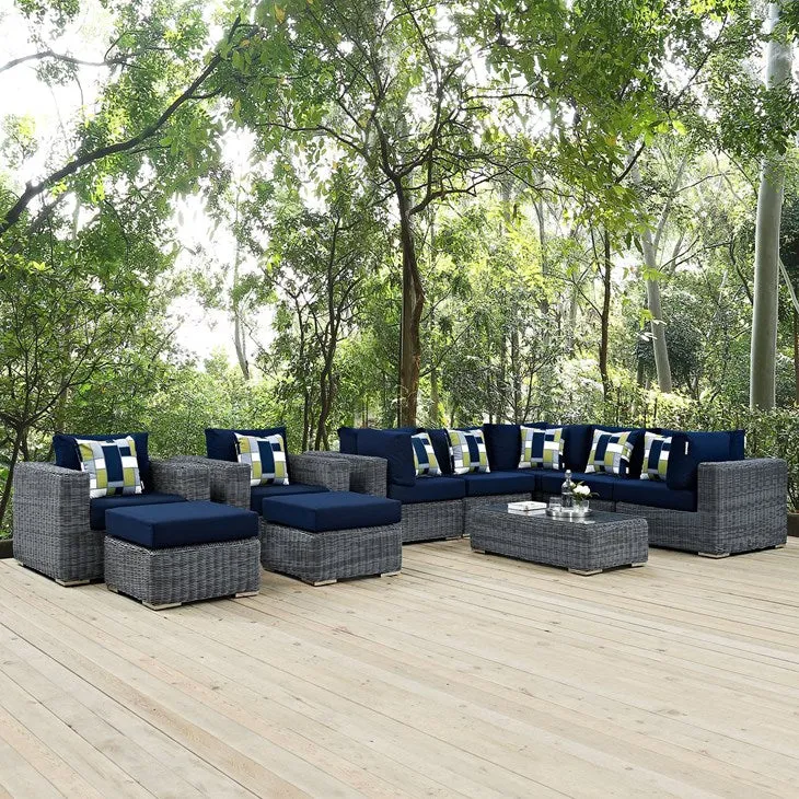 Summon 10 Piece Outdoor Patio Sunbrella® Sectional Set