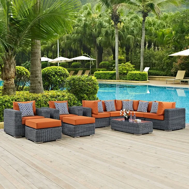 Summon 10 Piece Outdoor Patio Sunbrella® Sectional Set