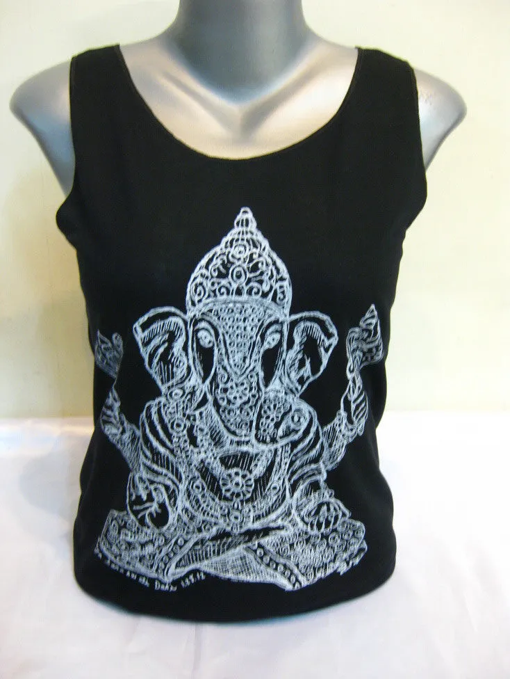 Super Soft Cotton Women's Tank Classic Ganesh Black