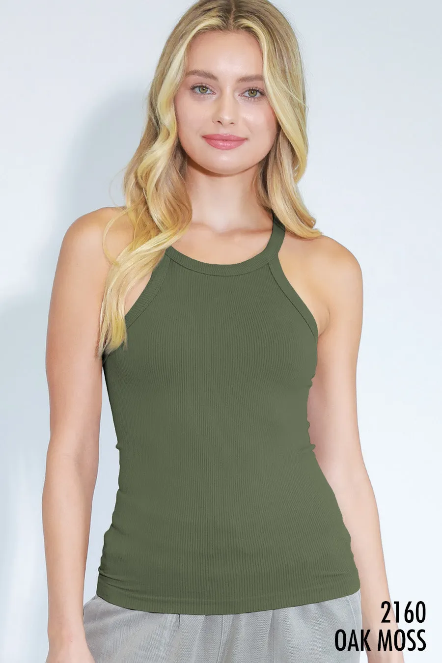 The Hollie High Neck Ribbed Tank
