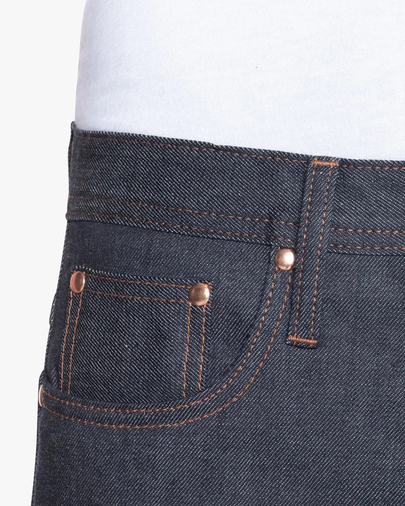 Unbranded UB322 Straight Fit Mens Jeans - 11oz Indigo Stretch Selvedge