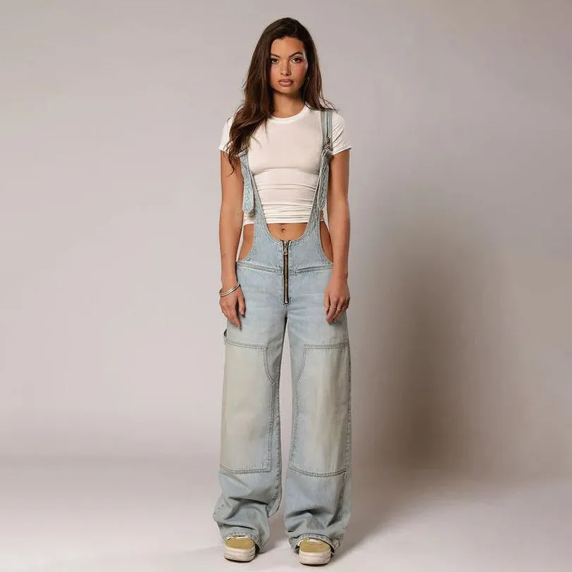 Urban Chic Wide-Leg Denim Jumpsuit