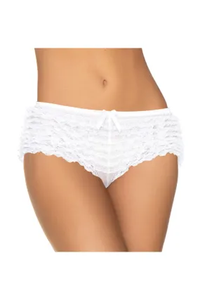 White Sexy Ruffled Hot Pants