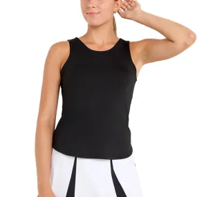 Women`s Twist Back Tennis Tank Black