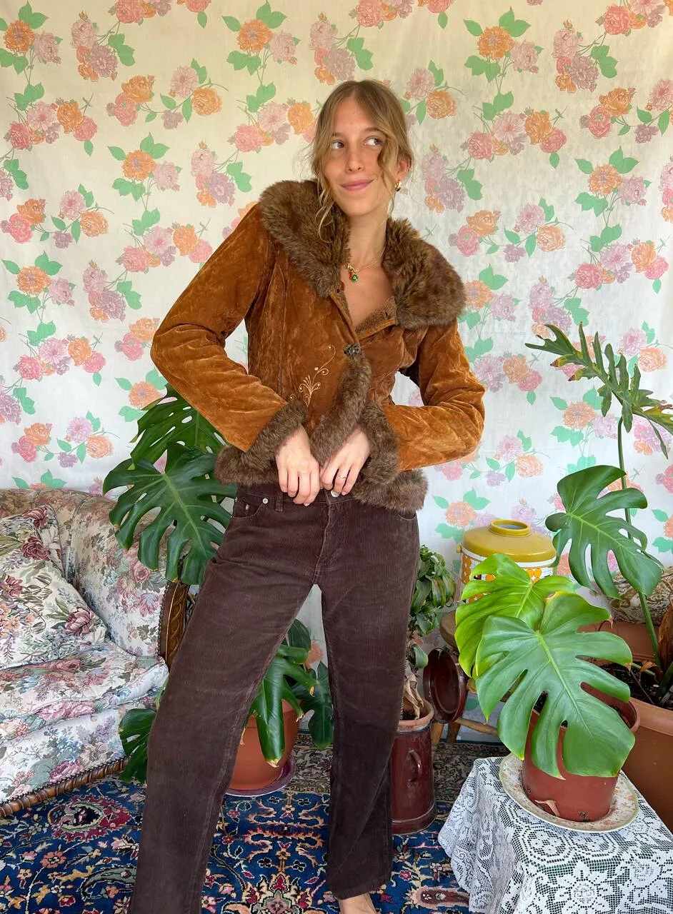 Y2K Suede Cropped Jacket