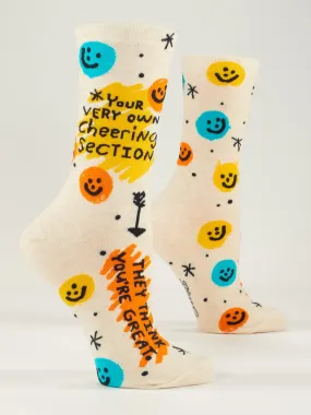 Your Very Own Cheering Section. They Think You're Great. Crew Socks